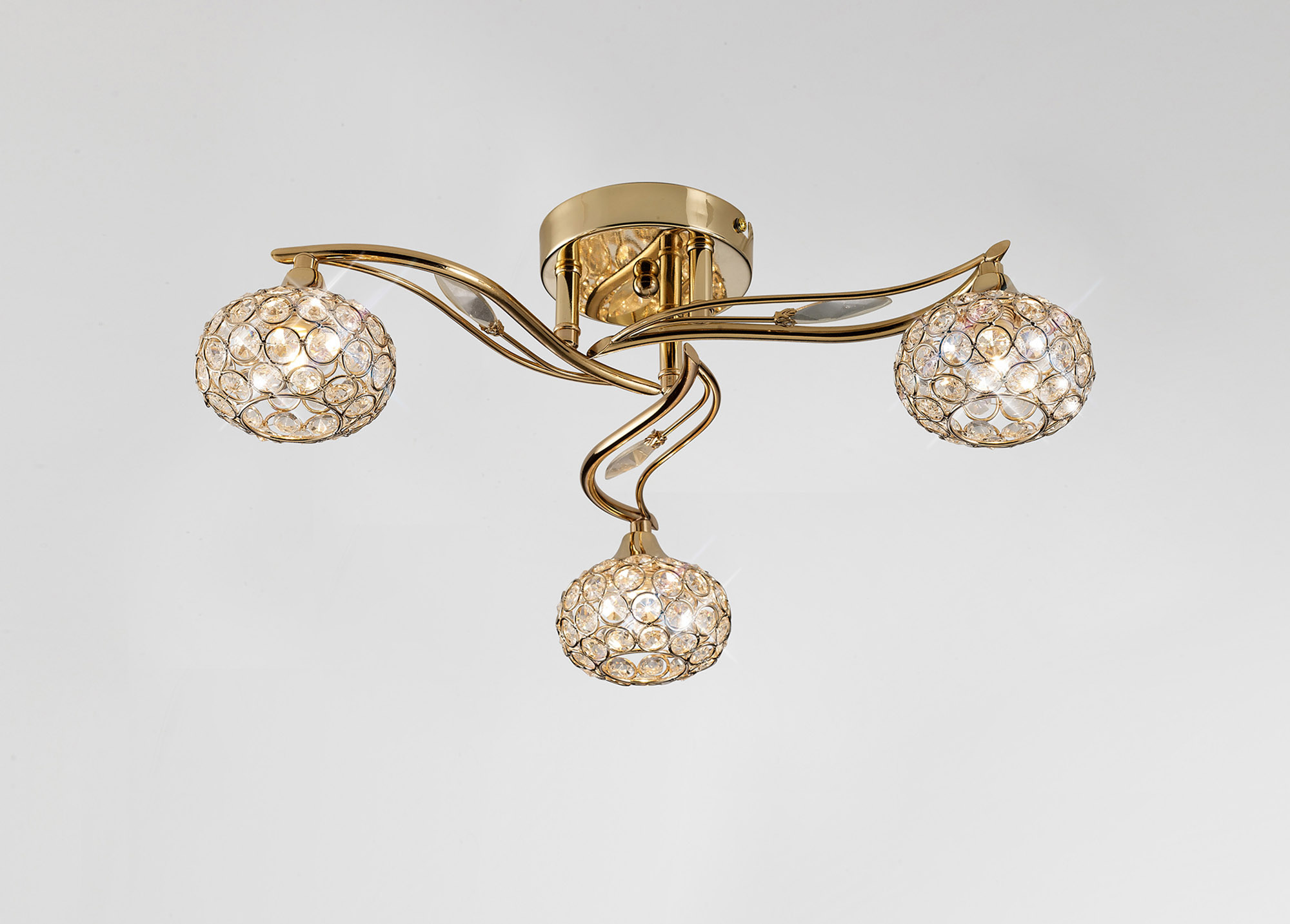 IL30963  Leimo Crystal Ceiling 3 Light French Gold